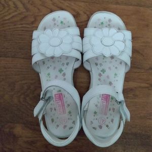 3/$15 Girls white sandals